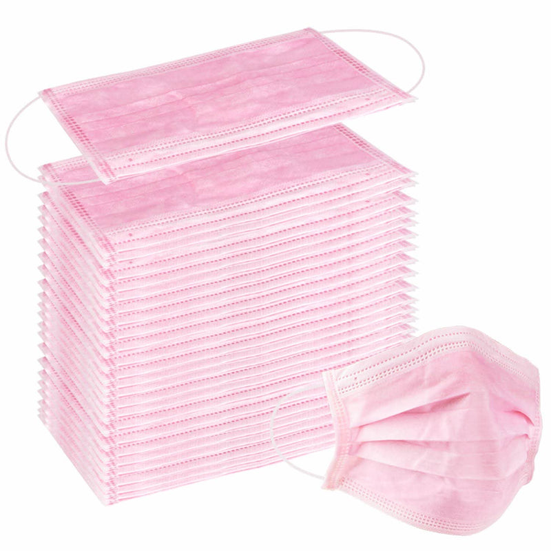 100-Pieces: Disposable 3 Ply Earloop Face Masks