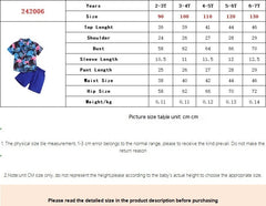 Summer New Boys' Short-sleeved Printed Shirt And Shorts Two-piece Set