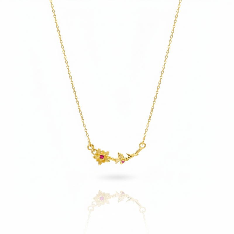 Dainty Birth Flower Necklace | Sterling Silver, Gold and Rose