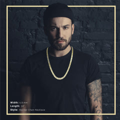 14K Gold Filled Mariner Chain Necklace 24" 6.8 mm