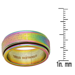 Men's Multi-IP Stainless Steel Prayer Spinner Ring